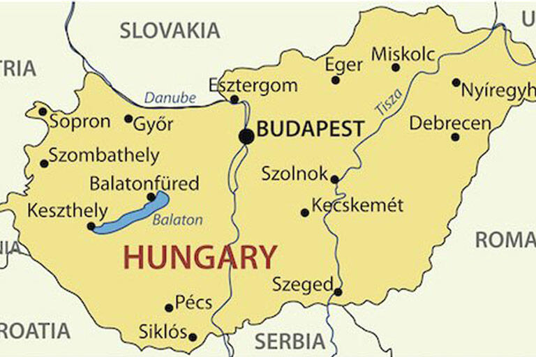 Hungary nằm ở khu vực miền Trung Châu Âu 