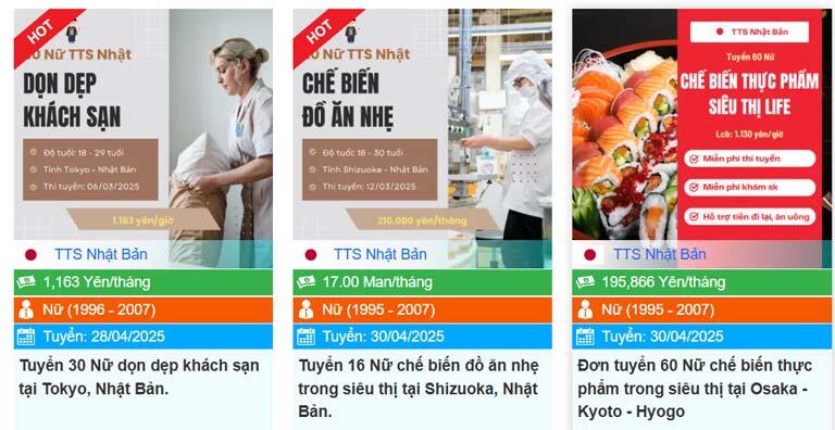 Các đơn hàng được cập nhật tại Sàn xuất khẩu lao động. Com