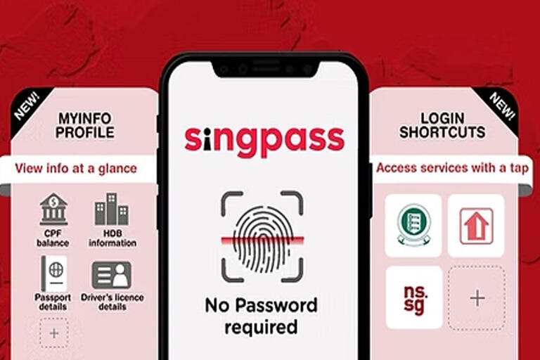 Giao diện mới của ứng dụng Singpass