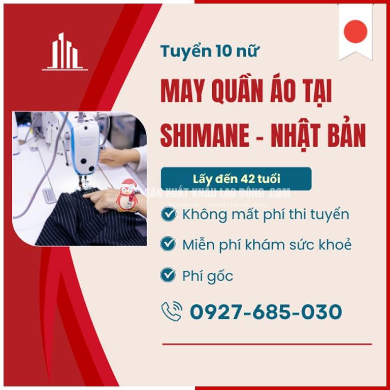 Tuyển 10 nữ may quần áo tại Shimane - lấy đến 42 tuổi