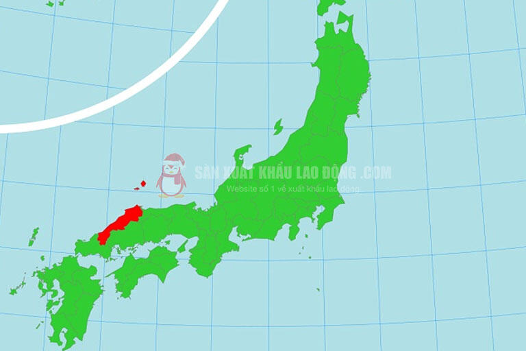 Vị trí của tỉnh Shimane trên bản đồ Nhật Bản