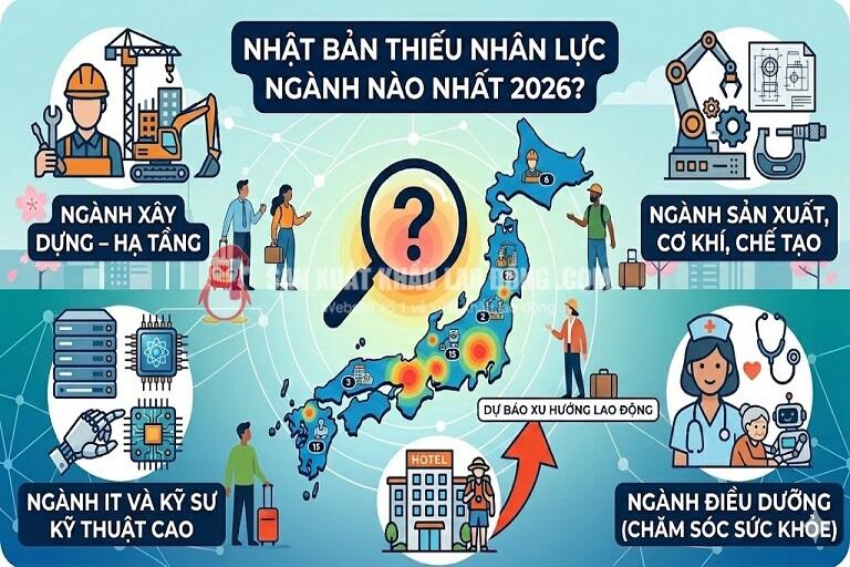 Nhật Bản thiếu nh&acirc;n lực ng&agrave;nh n&agrave;o nhất 2026 l&agrave; th&ocirc;ng tin được nhiều người quan t&acirc;m
