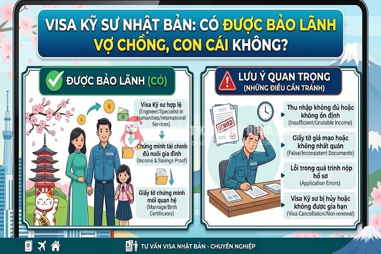 Visa kỹ sư Nhật Bản c&oacute; thể bảo l&atilde;nh người th&acirc;n