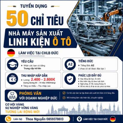Thông báo tuyển dụng đơn hàng thực phẩm Đức 17375