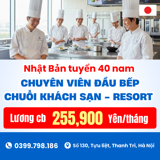 TUYỂN ĐẦU BẾP LÀM VIỆC TẠI KHÁCH SẠN NĂM SAO
